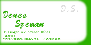 denes szeman business card